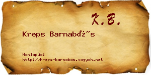Kreps Barnabás névjegykártya